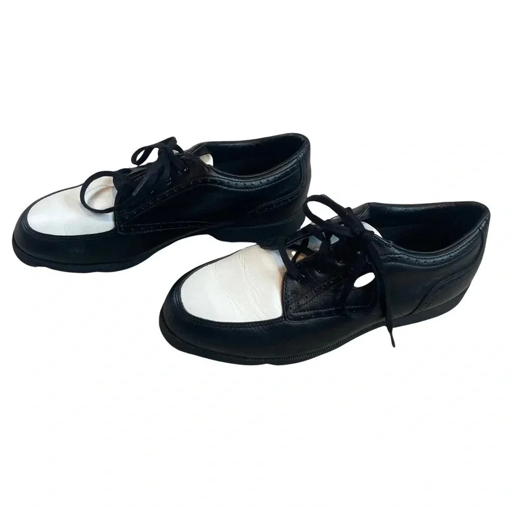 Etonic Comfort Golf Athletic Shoes Size 6.5 Wide Leather Lace Up Golfing Sport